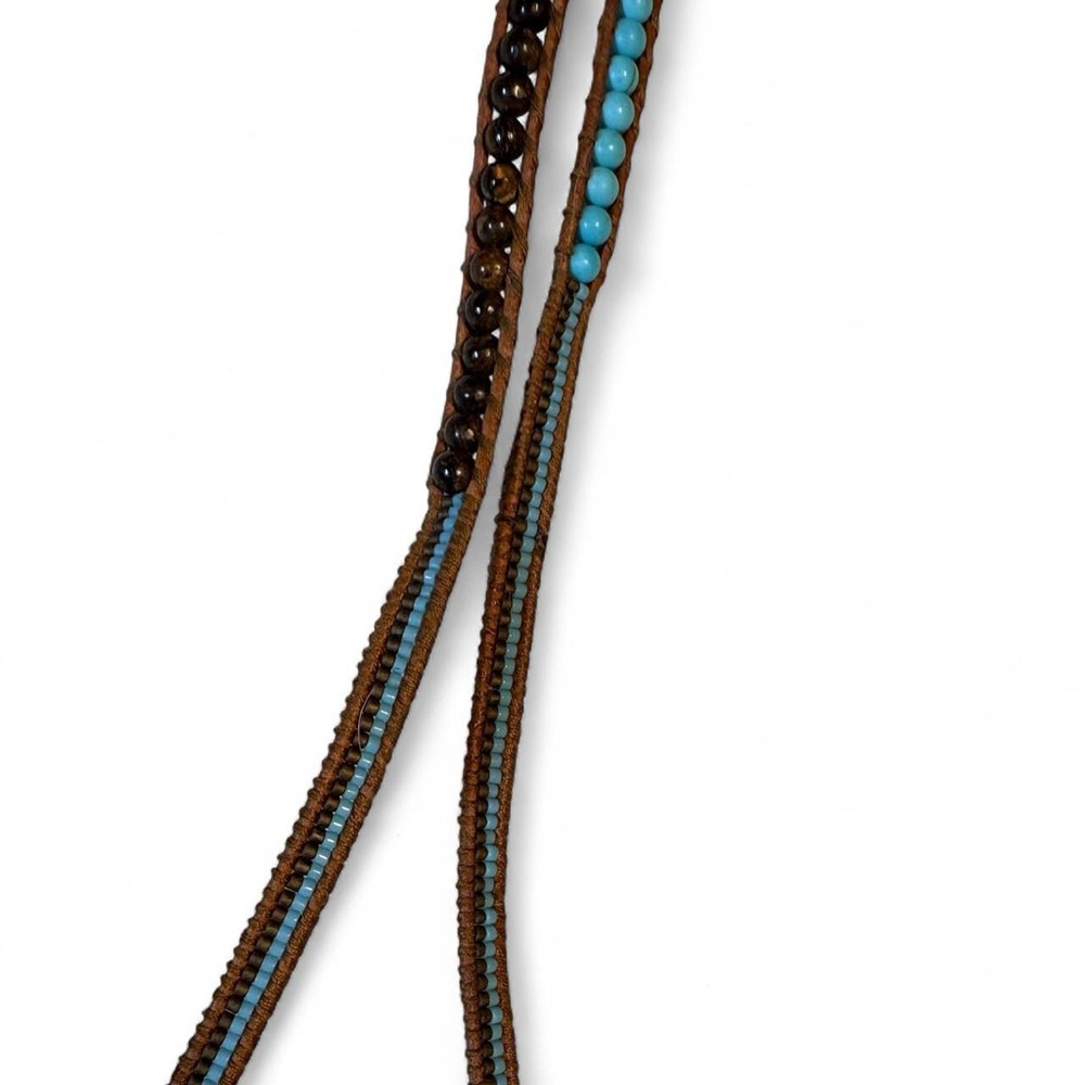 Victoria Emerson boho/western leather/beaded necklace/bracelet - Picture 4 of 6